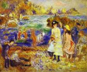 Pierre-Auguste Renoir Children at the Beach at Guernsey, oil painting artist